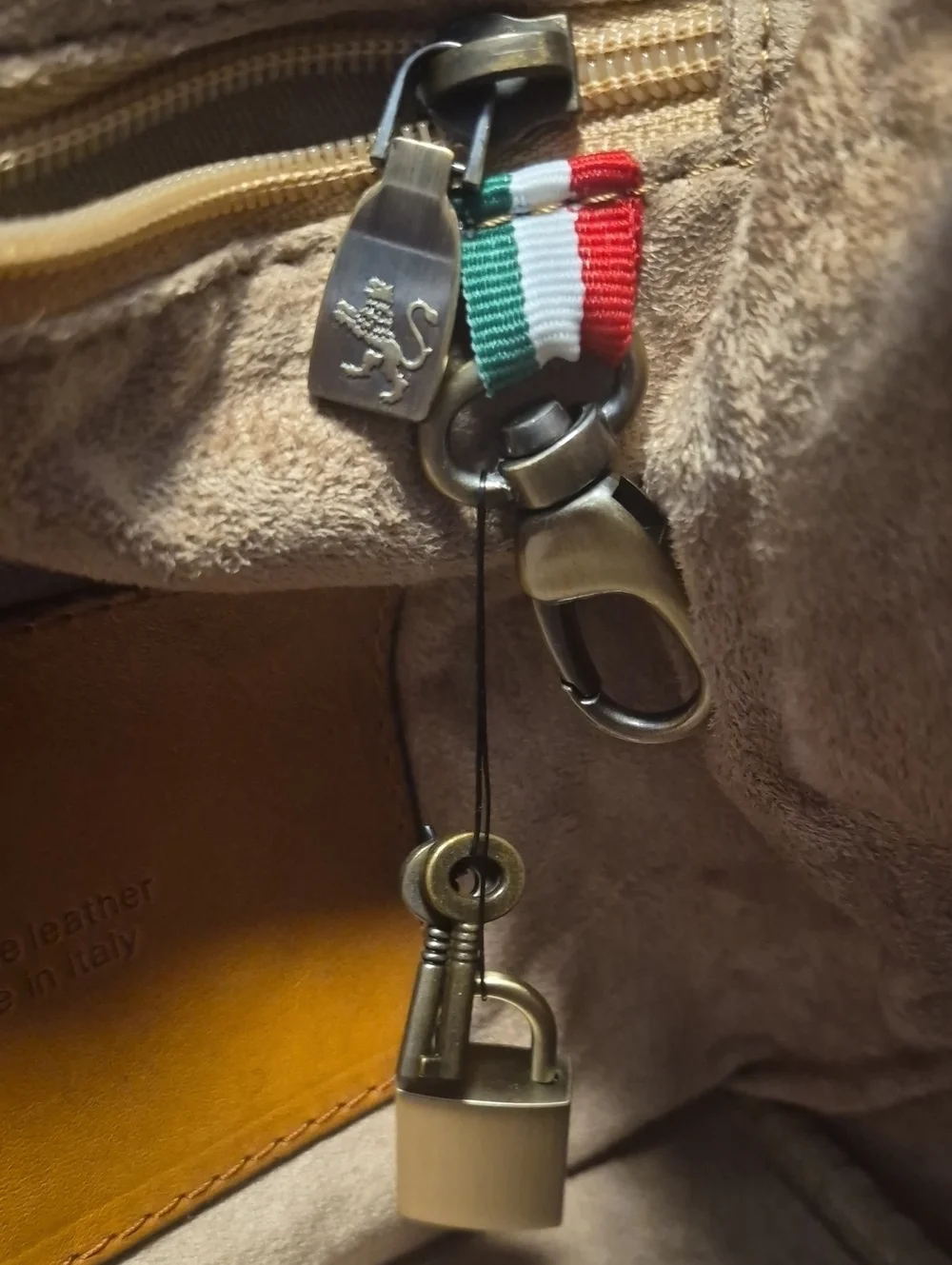 Two-Tone Brown Leather Satchel with Top Handle